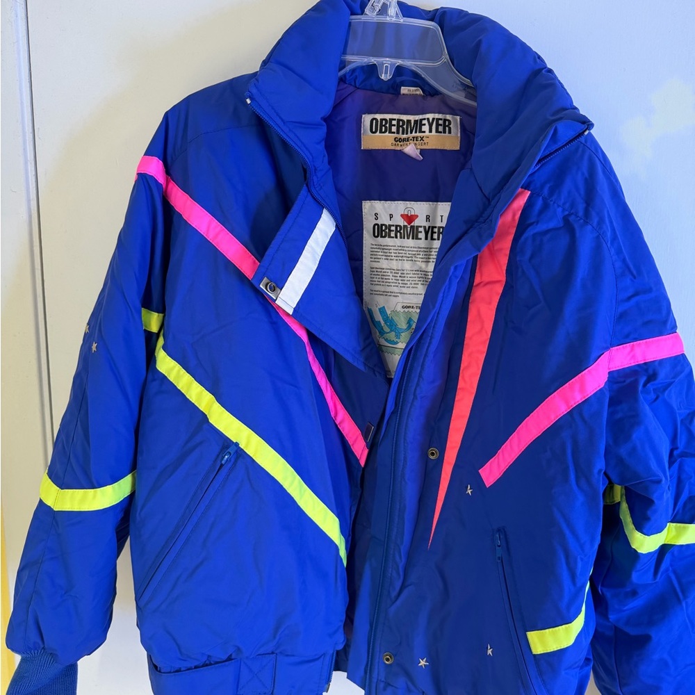 Vintage Obermeyer Ski Jacket – Ladies 12 – Gore-Tex – 80s/90s Neon Retro